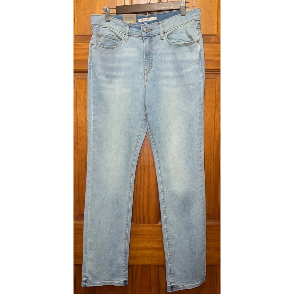 Levis Classic Straight Jeans Light Wash Stellar Stretch Mid Rise 8M W29 L30